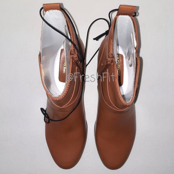 🆕Liz Claiborne Hoyt Memory Foam Booties Luggage Camel Stacked Heel 8M - Picture 4 of 11